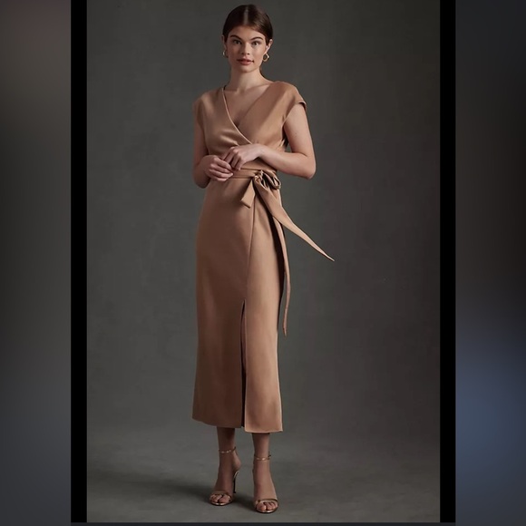 BHLDN | Louisa Satin Charmeuse | Midi Dress | size S - Picture 1 of 11